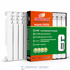 Радиатор биметаллический EvB 500  11 секции в  интернет-магазине Климат Сервис